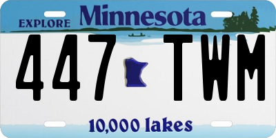 MN license plate 447TWM