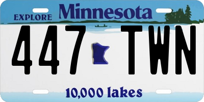 MN license plate 447TWN