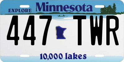 MN license plate 447TWR