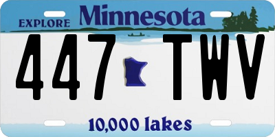 MN license plate 447TWV