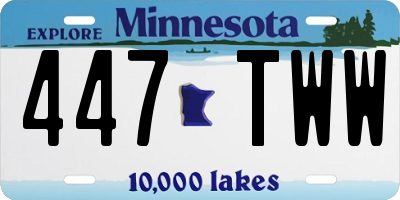 MN license plate 447TWW