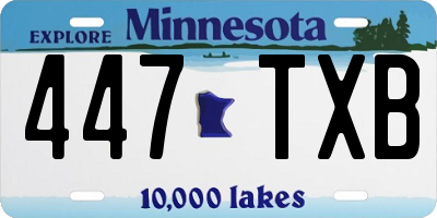 MN license plate 447TXB