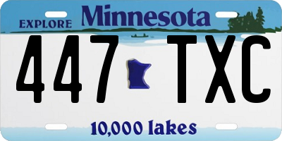 MN license plate 447TXC