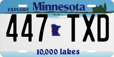 MN license plate 447TXD