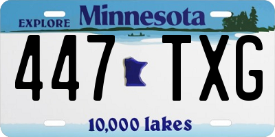 MN license plate 447TXG