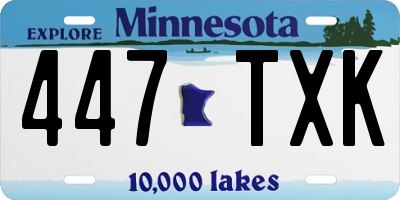 MN license plate 447TXK