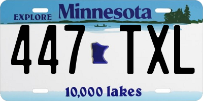 MN license plate 447TXL