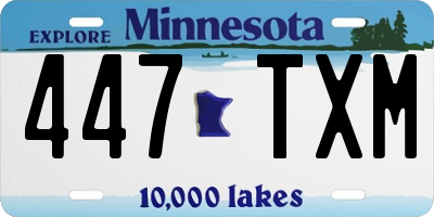 MN license plate 447TXM