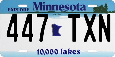 MN license plate 447TXN