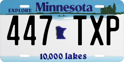 MN license plate 447TXP