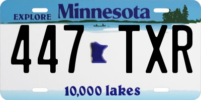 MN license plate 447TXR