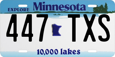 MN license plate 447TXS