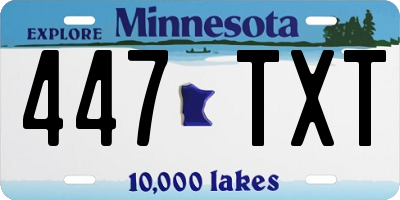 MN license plate 447TXT