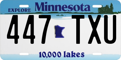 MN license plate 447TXU