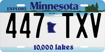 MN license plate 447TXV