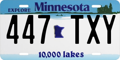 MN license plate 447TXY