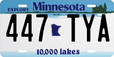 MN license plate 447TYA