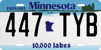 MN license plate 447TYB