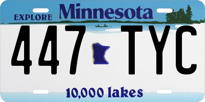MN license plate 447TYC