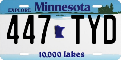 MN license plate 447TYD