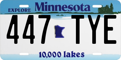 MN license plate 447TYE