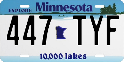 MN license plate 447TYF