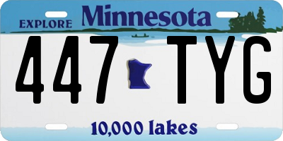 MN license plate 447TYG