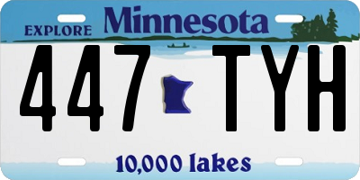 MN license plate 447TYH