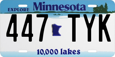 MN license plate 447TYK