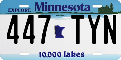 MN license plate 447TYN