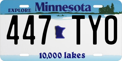 MN license plate 447TYO