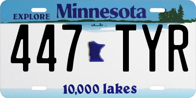 MN license plate 447TYR