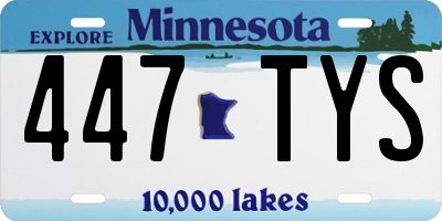 MN license plate 447TYS