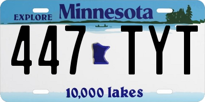 MN license plate 447TYT