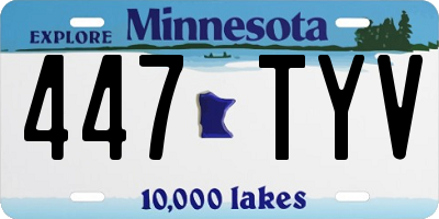 MN license plate 447TYV