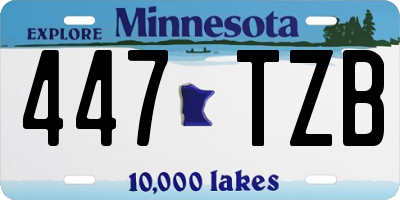 MN license plate 447TZB
