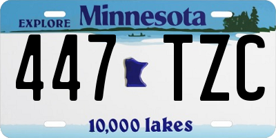 MN license plate 447TZC