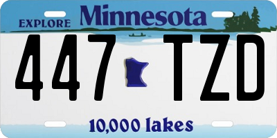 MN license plate 447TZD