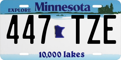 MN license plate 447TZE
