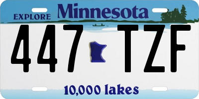 MN license plate 447TZF