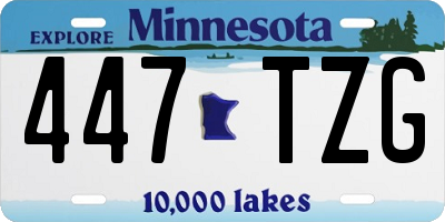 MN license plate 447TZG