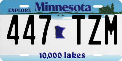 MN license plate 447TZM