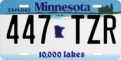 MN license plate 447TZR