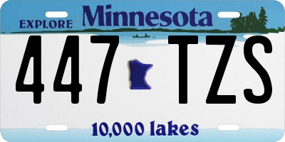 MN license plate 447TZS