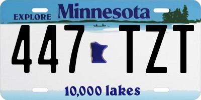 MN license plate 447TZT
