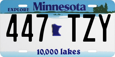 MN license plate 447TZY