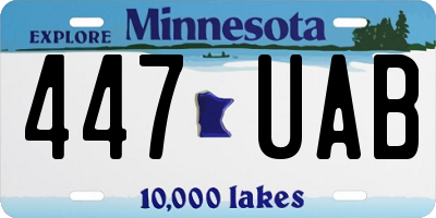 MN license plate 447UAB
