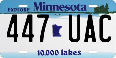 MN license plate 447UAC