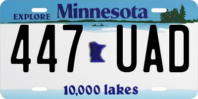 MN license plate 447UAD