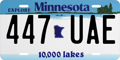MN license plate 447UAE